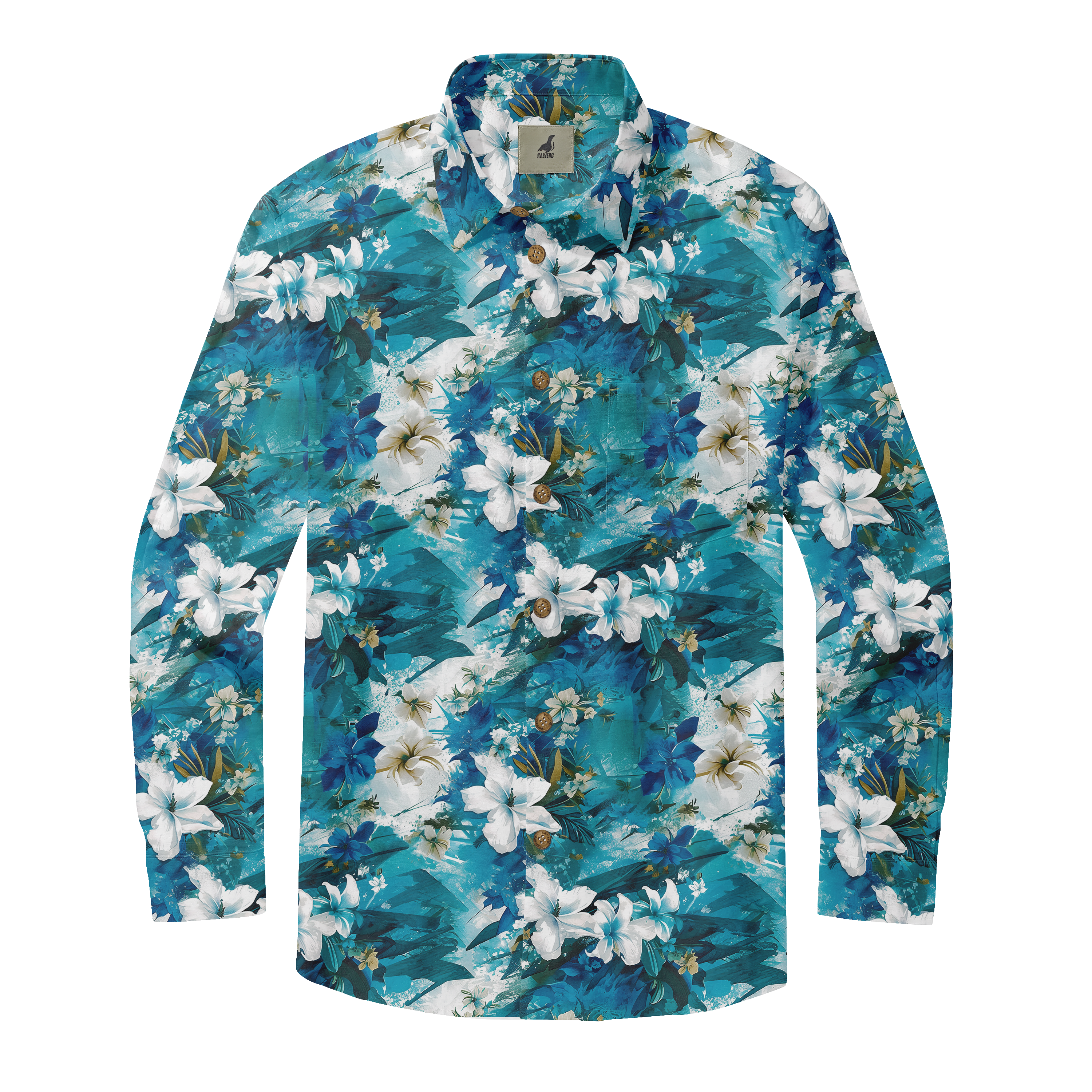 Oceanic Blooms Long Sleeve Shirts