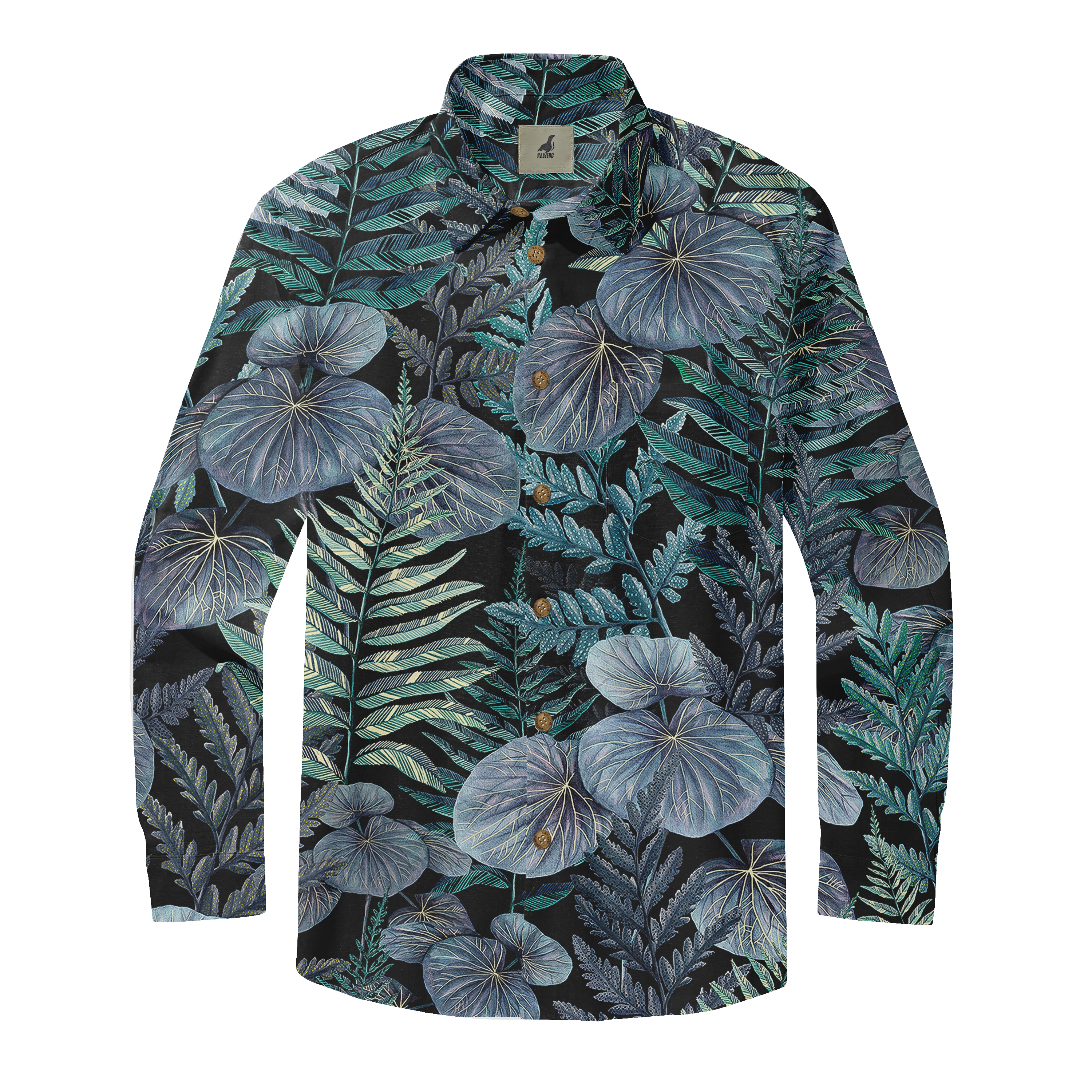 Midnight Fern Long Sleeve Shirts