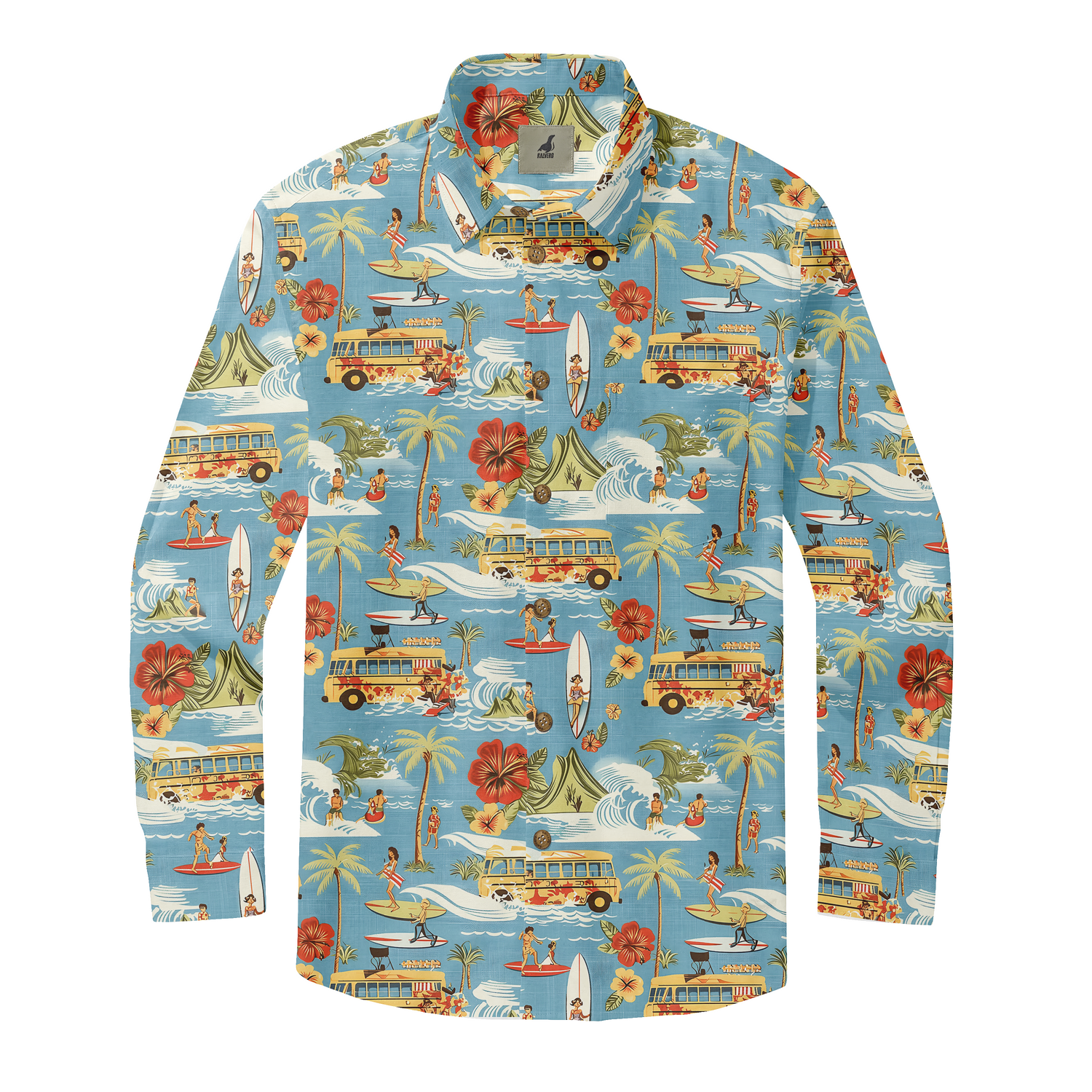 Retro Surf Vibes Long Sleeve Shirts