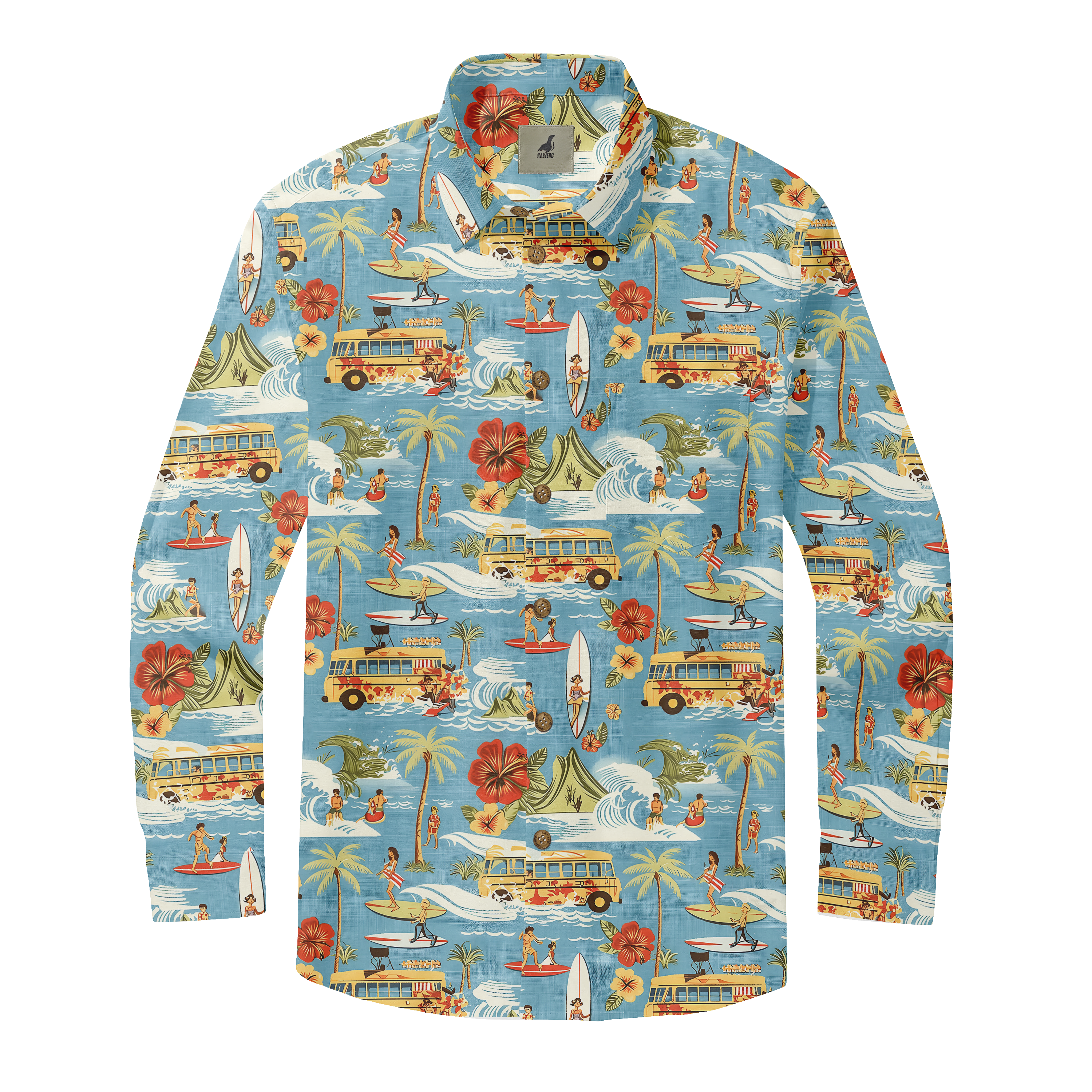 Retro Surf Vibes Long Sleeve Shirts