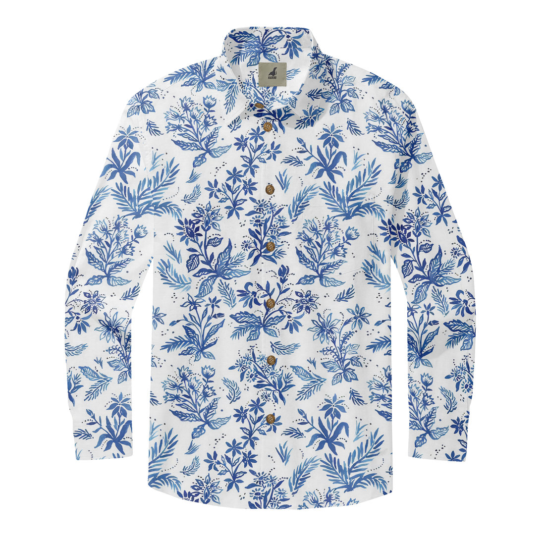 Blue &amp; White Elegance Long Sleeve Shirts