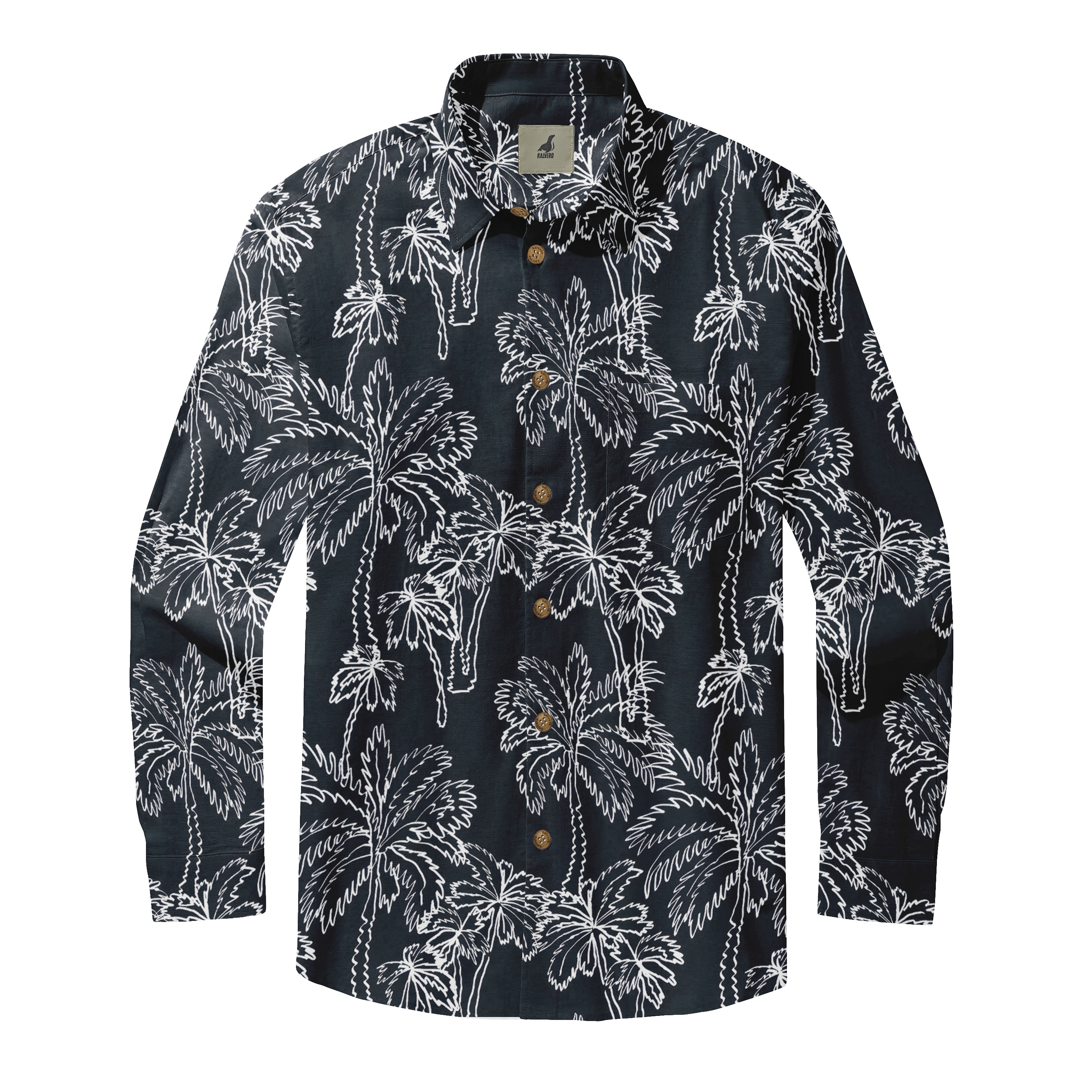 Night Palms Long Sleeve Shirts