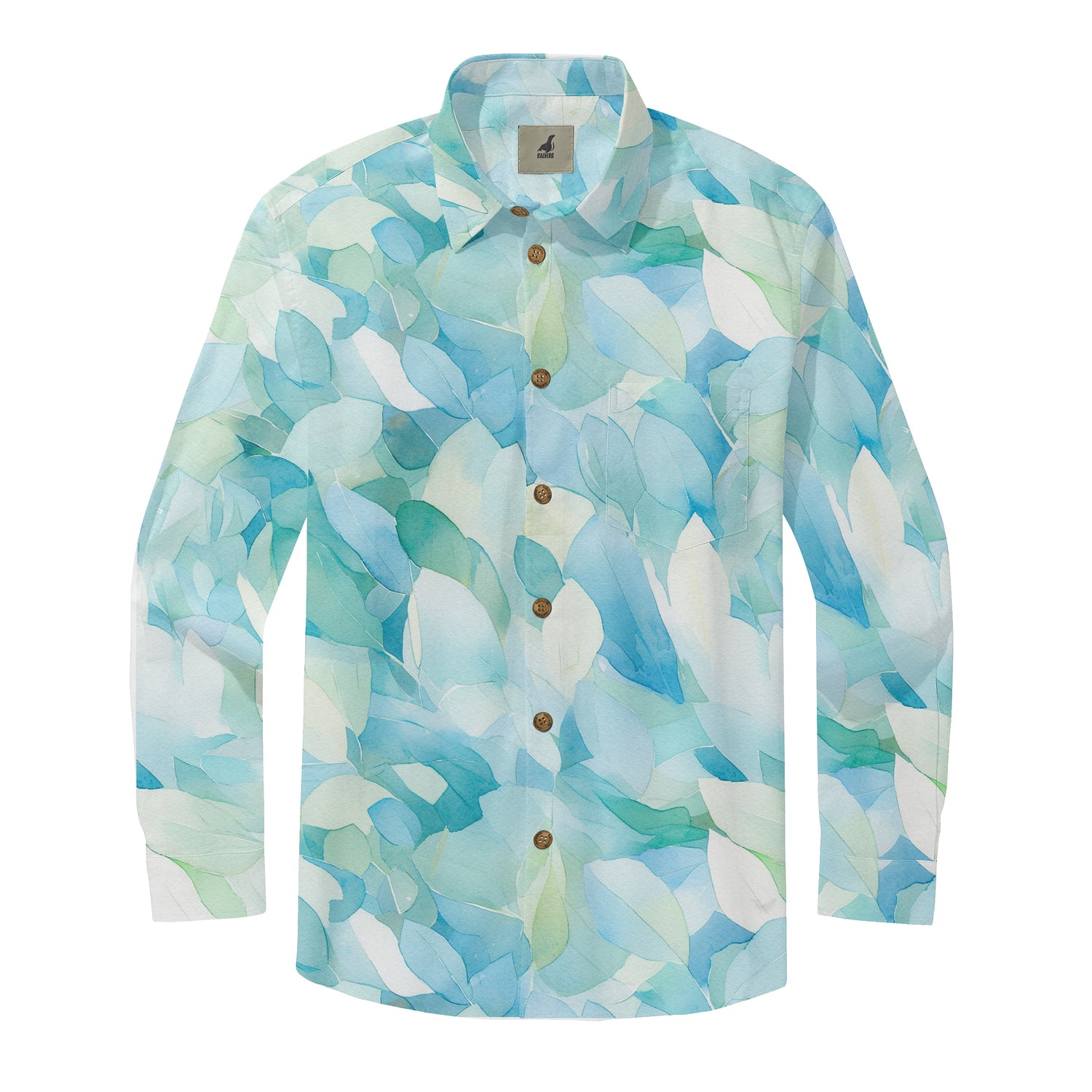 Aqua Petals Long Sleeve Shirts