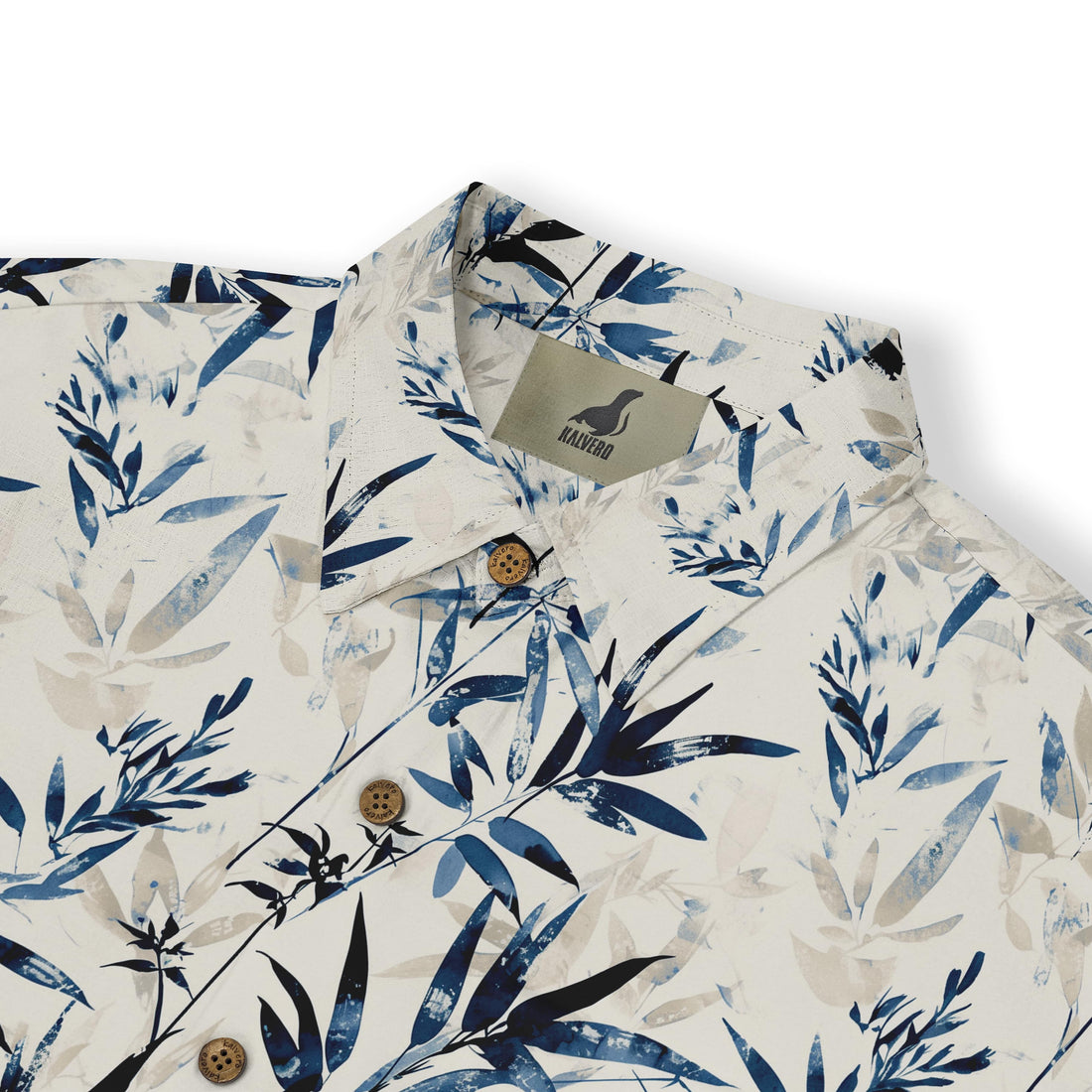 Serene bamboo-inspired design on a short-sleeve shirt.