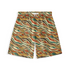 A pair of shorts featuring abstract waves in earthy tones, creating a flowing and dynamic pattern that captures the essence of desert landscapes.