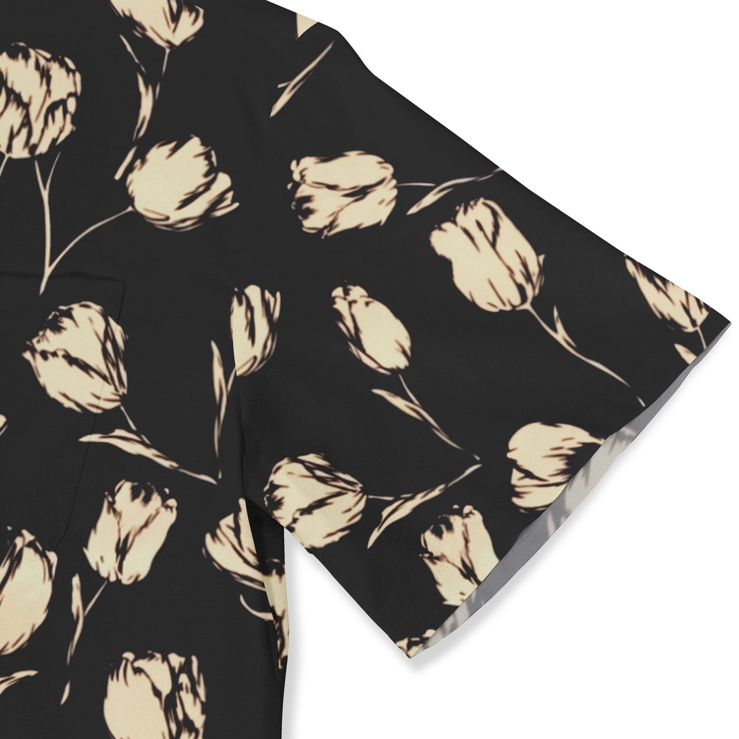 Short-sleeve shirt featuring a minimalist tulip pattern.