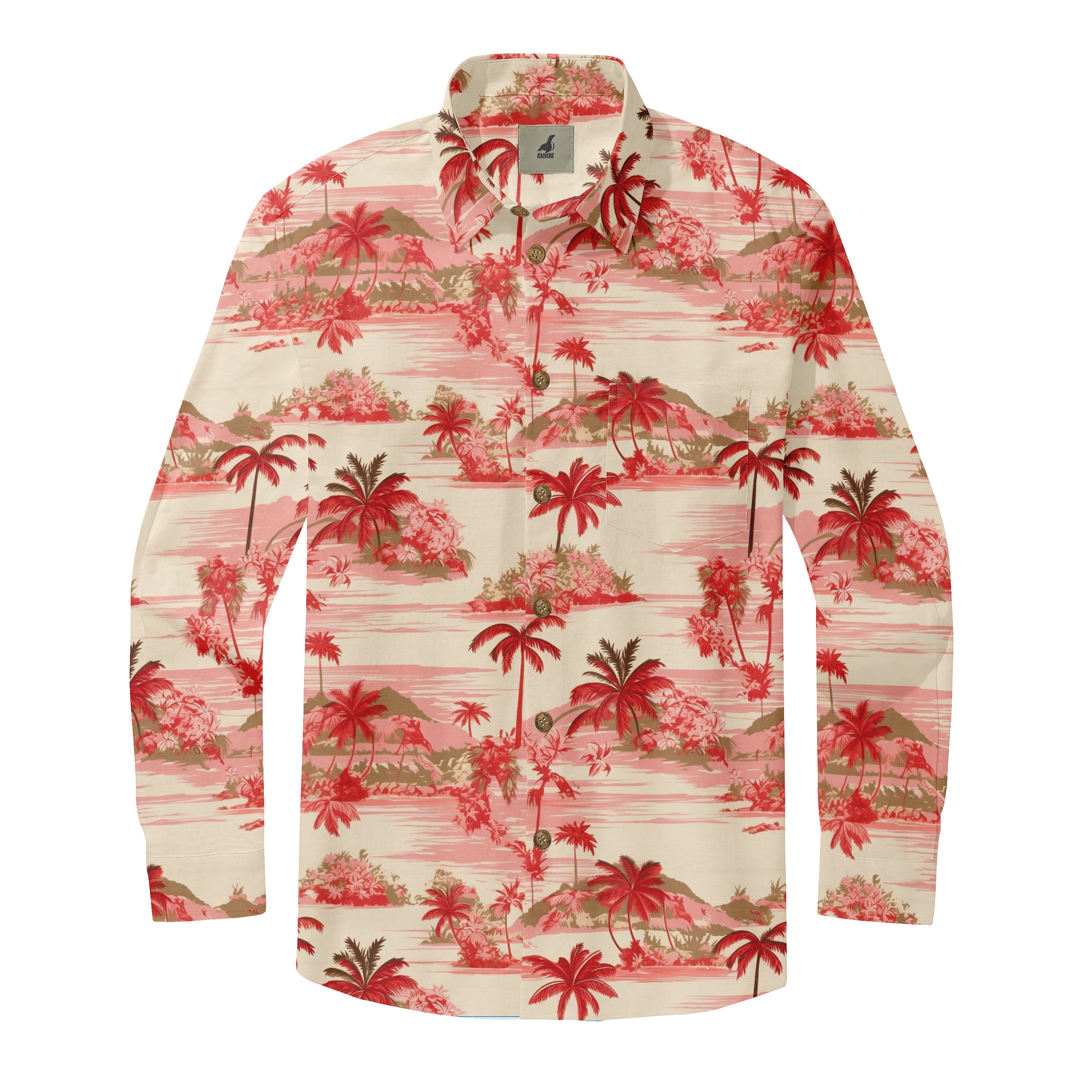 Island Paradise in Red Long Sleeve Shirt