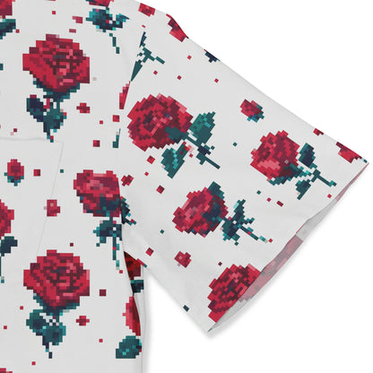 Pixel roses design on a white background